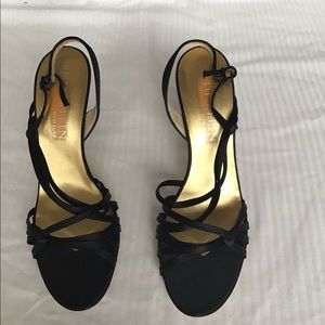 Women’s Anne Klein black satin heels size 11 3:5 inch heel